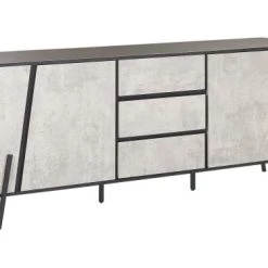 Beliani Commodes Et Cabinets Commode Effet Béton Et Noire