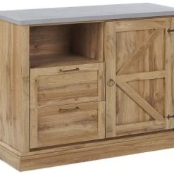 Beliani Commodes Et Cabinets Commode Effet Bois Clair