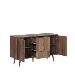 Beliani Commodes Et Cabinets Commode Effet Bois Clair 3 Tiroirs 2 Portes -Coffres et malles Soldes commode effet bois clair 3 tiroirs 2 portes 2