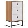 Beliani Commodes Et Cabinets Commode Effet Bois Clair Et Blanche 3 Tiroirs -Coffres et malles Soldes commode effet bois clair et blanche 3 tiroirs