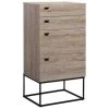 Beliani Commodes Et Cabinets Commode Effet Bois Clair Noir 4 Tiroirs -Coffres et malles Soldes commode effet bois clair noir 4 tiroirs