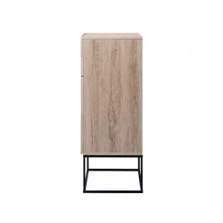 Beliani Commodes Et Cabinets Commode Effet Bois Clair Noir 4 Tiroirs -Coffres et malles Soldes commode effet bois clair noir 4 tiroirs 2