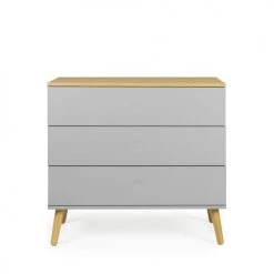 Tenzo Commodes Et Cabinets Commode En Bois 3 Tiroirs L90cm Gris Clair