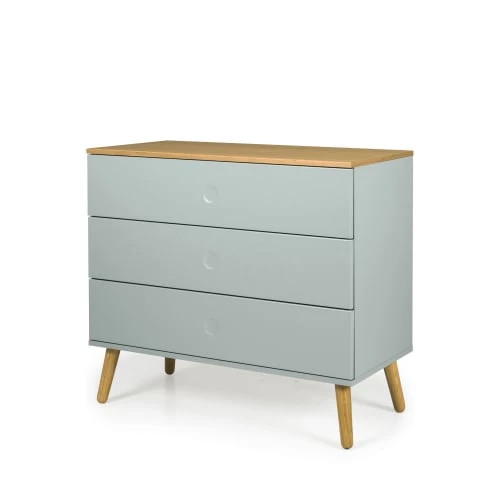 Tenzo Commodes Et Cabinets Commode En Bois 3 Tiroirs L90cm Vert D'eau 4 Tenzo Commodes Et Cabinets Commode En Bois 3 Tiroirs L90cm Vert D'eau – Image 2