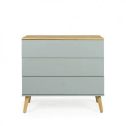 Tenzo Commodes Et Cabinets Commode En Bois 3 Tiroirs L90cm Vert D'eau
