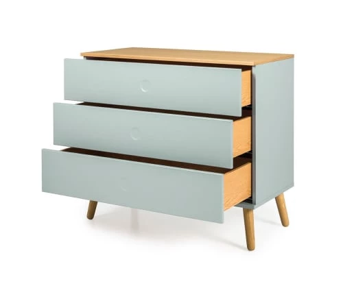 Tenzo Commodes Et Cabinets Commode En Bois 3 Tiroirs L90cm Vert D'eau 7 Tenzo Commodes Et Cabinets Commode En Bois 3 Tiroirs L90cm Vert D'eau – Image 5