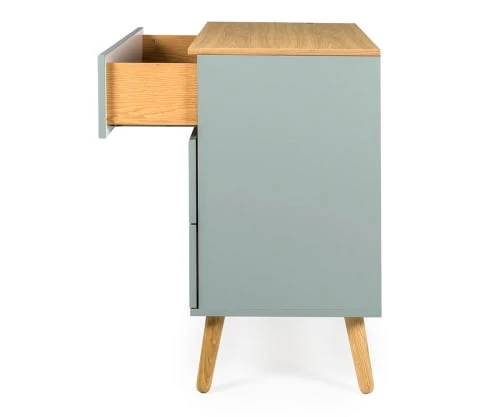 Tenzo Commodes Et Cabinets Commode En Bois 3 Tiroirs L90cm Vert D'eau 8 Tenzo Commodes Et Cabinets Commode En Bois 3 Tiroirs L90cm Vert D'eau – Image 6