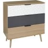 The Home Deco Factory Commodes Et Cabinets Commode En Bois 3 Titoirs -Coffres et malles Soldes commode en bois 3 titoirs