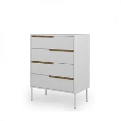 Tenzo Commodes Et Cabinets Commode En Bois 4 Tiroirs L80cm Blanc 10 Tenzo Commodes Et Cabinets Commode En Bois 4 Tiroirs L80cm Blanc -Coffres et malles Soldes commode en bois 4 tiroirs l80cm blanc 2