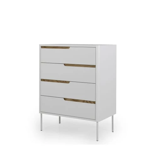 Tenzo Commodes Et Cabinets Commode En Bois 4 Tiroirs L80cm Blanc 5 Tenzo Commodes Et Cabinets Commode En Bois 4 Tiroirs L80cm Blanc – Image 3