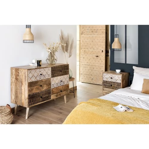 Rendez Vous Déco Commodes Et Cabinets Commode En Bois 6 Tiroirs à Motifs 4 Rendez Vous Déco Commodes Et Cabinets Commode En Bois 6 Tiroirs à Motifs – Image 2