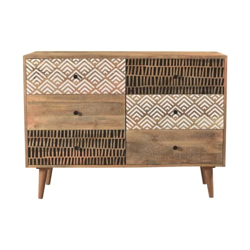 Rendez Vous Déco Commodes Et Cabinets Commode En Bois 6 Tiroirs à Motifs 3 Rendez Vous Déco Commodes Et Cabinets Commode En Bois 6 Tiroirs à Motifs