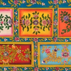 GINER Y COLOMER Commodes Et Cabinets Commode En Bois De Manguier Avec Détails Multicolores Peints à La Main -Coffres et malles Soldes commode en bois de manguier avec details multicolores peints a la main 2