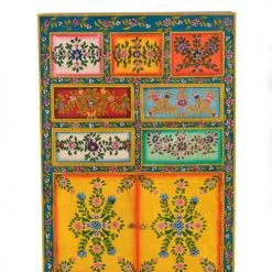 GINER Y COLOMER Commodes Et Cabinets Commode En Bois De Manguier Avec Détails Multicolores Peints à La Main