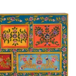 GINER Y COLOMER Commodes Et Cabinets Commode En Bois De Manguier Avec Détails Multicolores Peints à La Main -Coffres et malles Soldes commode en bois de manguier avec details multicolores peints a la main 3