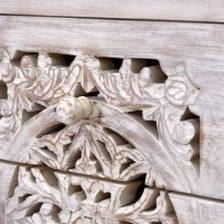 GINER Y COLOMER Commodes Et Cabinets Commode En Bois De Manguier Sculptée Et Pieds En Métal. -Coffres et malles Soldes commode en bois de manguier sculptee et pieds en metal 3