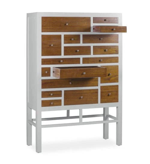 MOYCOR Commodes Et Cabinets Commode En Bois De Mindi Blanc Et Marron L100 4 MOYCOR Commodes Et Cabinets Commode En Bois De Mindi Blanc Et Marron L100 – Image 2