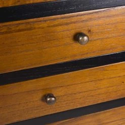 MOYCOR Commodes Et Cabinets Commode En Bois De Mindi Marron Et Noir L100 -Coffres et malles Soldes commode en bois de mindi marron et noir l100 3