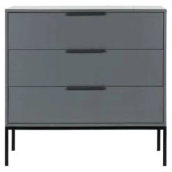 Woood Commodes Et Cabinets Commode En Bois De Pin Armoire Gris Avec 3 Tiroirs