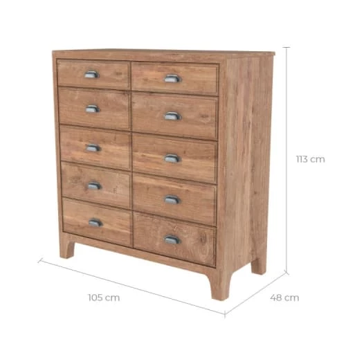 Rendez Vous Déco Commodes Et Cabinets Commode En Bois De Pin Recyclé 2 Tiroirs 2 Portes 4 Rendez Vous Déco Commodes Et Cabinets Commode En Bois De Pin Recyclé 2 Tiroirs 2 Portes – Image 2