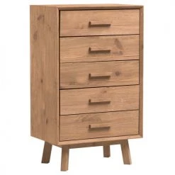 Rendez Vous Déco Commodes Et Cabinets Commode En Bois De Pin Recyclé 5 Tiroirs -Coffres et malles Soldes commode en bois de pin recycle 5 tiroirs 4