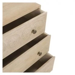 Rendez Vous Déco Commodes Et Cabinets Commode En Bois Gravé 3 Tiroirs -Coffres et malles Soldes commode en bois grave 3 tiroirs 5