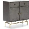 Thai Natura Commodes Et Cabinets Commode En Bois Gris Et Métal Or 90x40x90 -Coffres et malles Soldes commode en bois gris et metal or 90x40x90