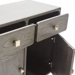 Thai Natura Commodes Et Cabinets Commode En Bois Gris Et Métal Or 90x40x90 9 Thai Natura Commodes Et Cabinets Commode En Bois Gris Et Métal Or 90x40x90 -Coffres et malles Soldes commode en bois gris et metal or 90x40x90 2