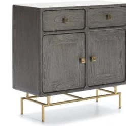 Thai Natura Commodes Et Cabinets Commode En Bois Gris Et Métal Or 90x40x90 10 Thai Natura Commodes Et Cabinets Commode En Bois Gris Et Métal Or 90x40x90 -Coffres et malles Soldes commode en bois gris et metal or 90x40x90 3