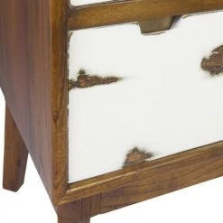 MOYCOR Commodes Et Cabinets Commode En Bois Marron Et Blanc H125cm -Coffres et malles Soldes commode en bois marron et blanc h125cm 5