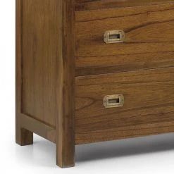 MOYCOR Commodes Et Cabinets Commode En Bois Marron L 100 Cm  -Coffres et malles Soldes commode en bois marron l 100 cm 2
