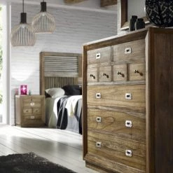 MOYCOR Commodes Et Cabinets Commode En Bois Marron L100 -Coffres et malles Soldes commode en bois marron l100 7