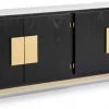 Thai Natura Commodes Et Cabinets Commode En Bois Noir Et Or 201x43x78 -Coffres et malles Soldes commode en bois noir et or 201x43x78