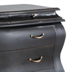 MOYCOR Commodes Et Cabinets Commode En Bois Noir L110 -Coffres et malles Soldes commode en bois noir l110 2