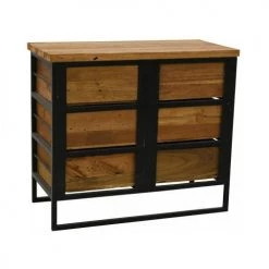 Aubry Gaspard Commodes Et Cabinets Commode En Bois Recyclé 6 Tiroirs -Coffres et malles Soldes commode en bois recycle 6 tiroirs 2