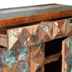 GINER Y COLOMER Commodes Et Cabinets Commode En Bois Recyclé Multicolore -Coffres et malles Soldes commode en bois recycle multicolore 2