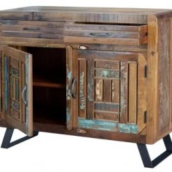 GINER Y COLOMER Commodes Et Cabinets Commode En Bois Recyclé Multicolore -Coffres et malles Soldes commode en bois recycle multicolore 6