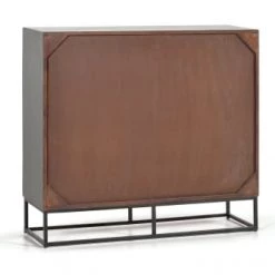 GINER Y COLOMER Commodes Et Cabinets Commode En Manguier Et Pieds En Métal Gris Et Marron -Coffres et malles Soldes commode en manguier et pieds en metal gris et marron 4