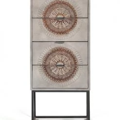 GINER Y COLOMER Commodes Et Cabinets Commode En Manguier Et Pieds En Métal Gris Et Marron