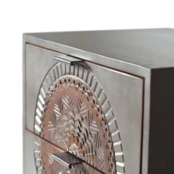 GINER Y COLOMER Commodes Et Cabinets Commode En Manguier Et Pieds En Métal Gris Et Marron -Coffres et malles Soldes commode en manguier et pieds en metal gris et marron 7