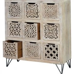 GINER Y COLOMER Commodes Et Cabinets Commode En Manguier Sculptée E Metal -Coffres et malles Soldes commode en manguier sculptee e metal 4