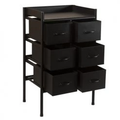 Rendez Vous Déco Commodes Et Cabinets Commode En Métal Noir 6 Tiroirs -Coffres et malles Soldes commode en metal noir 6 tiroirs 2