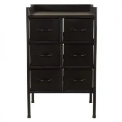 Rendez Vous Déco Commodes Et Cabinets Commode En Métal Noir 6 Tiroirs