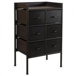 Rendez Vous Déco Commodes Et Cabinets Commode En Métal Noir 6 Tiroirs -Coffres et malles Soldes commode en metal noir 6 tiroirs 3