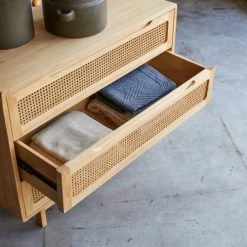 Tikamoon Commodes Et Cabinets Commode En Orme Massif Et Cannage -Coffres et malles Soldes commode en orme massif et cannage 4