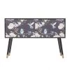 RNT By Really Nice Things Commodes Et Cabinets Commode En Pin Massif En Noir Et Imprimé Floral. -Coffres et malles Soldes commode en pin massif en noir et imprime floral