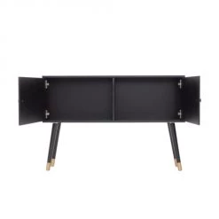 RNT By Really Nice Things Commodes Et Cabinets Commode En Pin Massif En Noir Et Imprimé Floral. -Coffres et malles Soldes commode en pin massif en noir et imprime floral 3