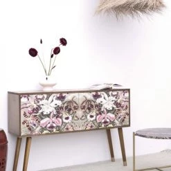 RNT By Really Nice Things Commodes Et Cabinets Commode En Pin Massif Imprimé Floral. -Coffres et malles Soldes commode en pin massif imprime floral 5