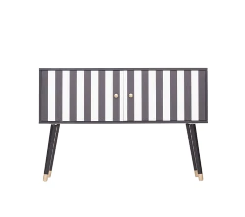 RNT By Really Nice Things Commodes Et Cabinets Commode En Pin Massif Imprimé Franges Blanches Et Noires. 3 RNT By Really Nice Things Commodes Et Cabinets Commode En Pin Massif Imprimé Franges Blanches Et Noires.