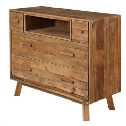 Grenier Alpin Commodes Et Cabinets Commode En Pin Recyclé 4 Tiroirs Et 2 Niches -Coffres et malles Soldes commode en pin recycle 4 tiroirs et 2 niches 1